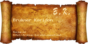 Brukner Koridon névjegykártya